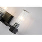 Lucas & McKearn Navarre 3-Light Black & Gray Wall Light With Cylinder-Shaped Clear Water Glass Shade