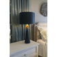 Lucas & McKearn Neo 29" Le Ciel Painted Black Buffet Table Lamp With Drum-Shaped Shade and Gold Accents