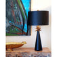 Lucas & McKearn Neo 29" Le Ciel Painted Black Buffet Table Lamp With Drum-Shaped Shade and Gold Accents