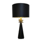 Lucas & McKearn Neo 29" Le Ciel Painted Black Buffet Table Lamp With Drum-Shaped Shade and Gold Accents