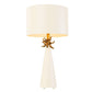 Lucas & McKearn Neo 29" Le Ciel Painted White Buffet Table Lamp With Drum-Shaped Shade and Gold Accents