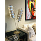 Lucas & McKearn Nettle Luxe 40" 2-Armed Silver Buffet Table Lamp With Cylinder Shade and Star-Shaped Base
