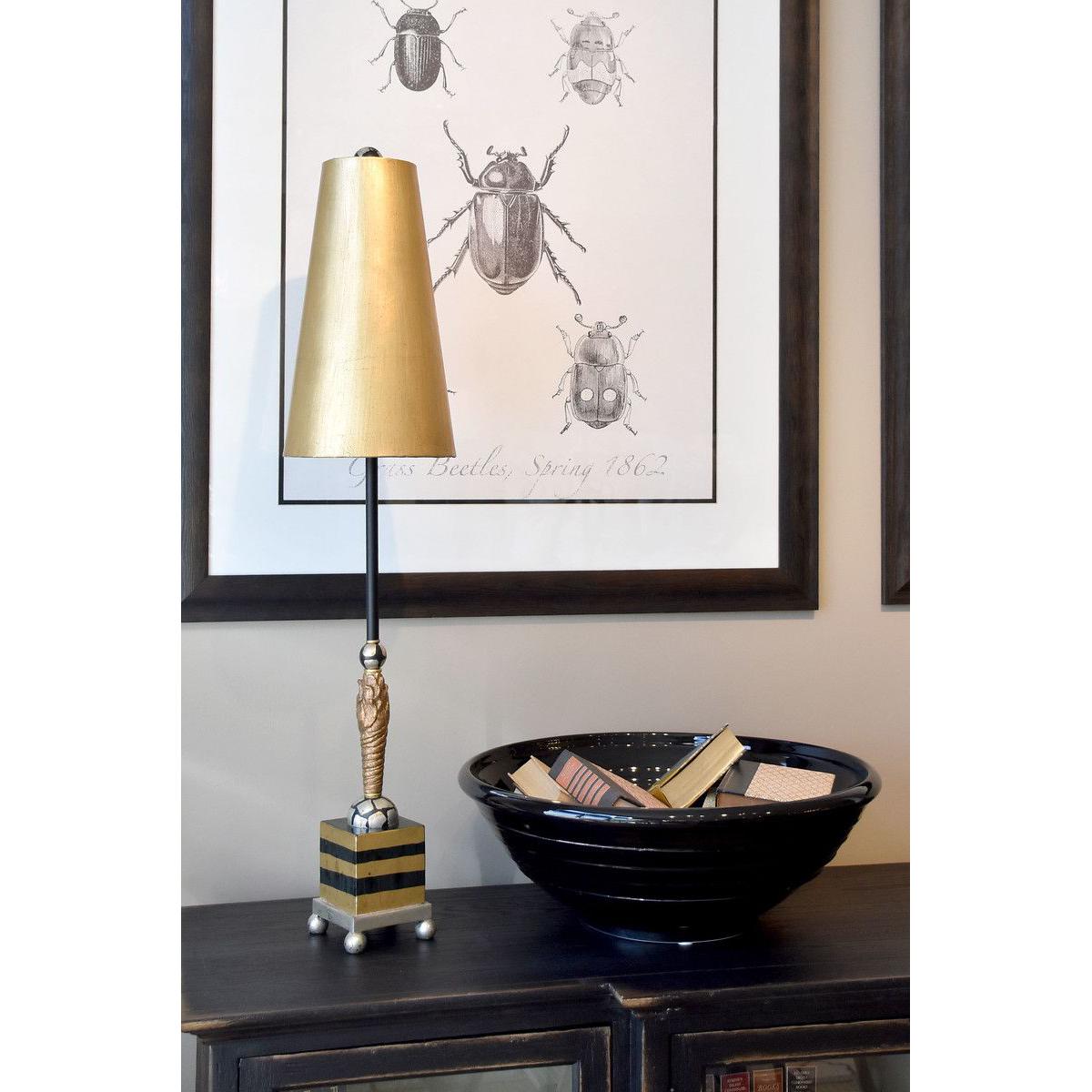 Lucas & McKearn Noma Luxe 40" Gold Buffet Table Lamp With Coned-Shaped Shade