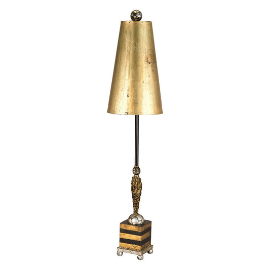 Lucas & McKearn Noma Luxe 40" Gold Buffet Table Lamp With Coned-Shaped Shade