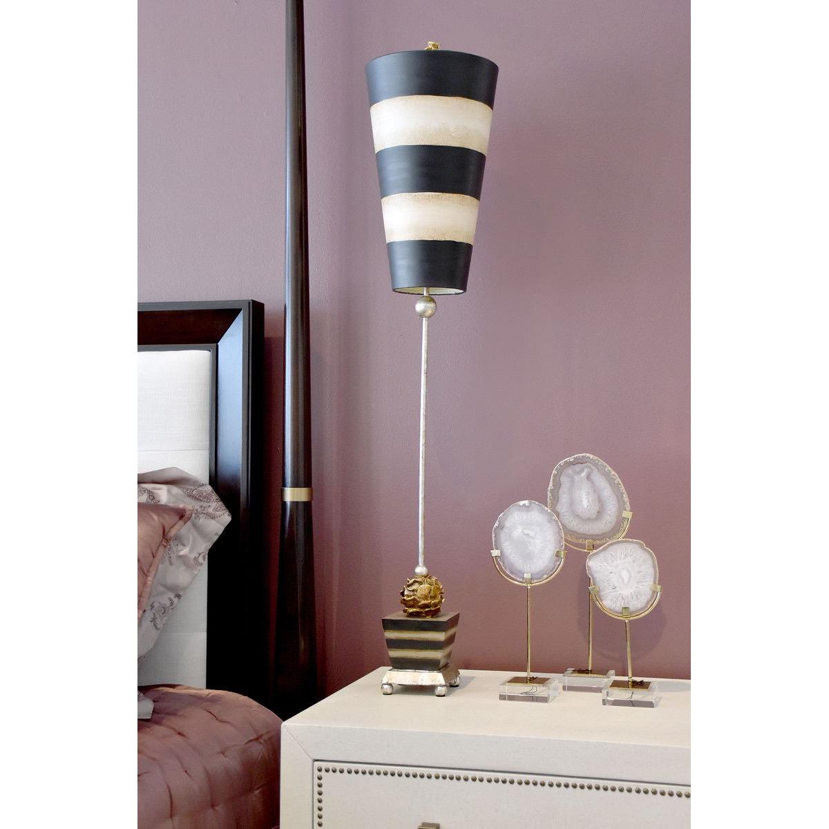 Lucas & McKearn Peony 44" Black & Taupe Buffet Table Lamp With Cone-Shaped Shade