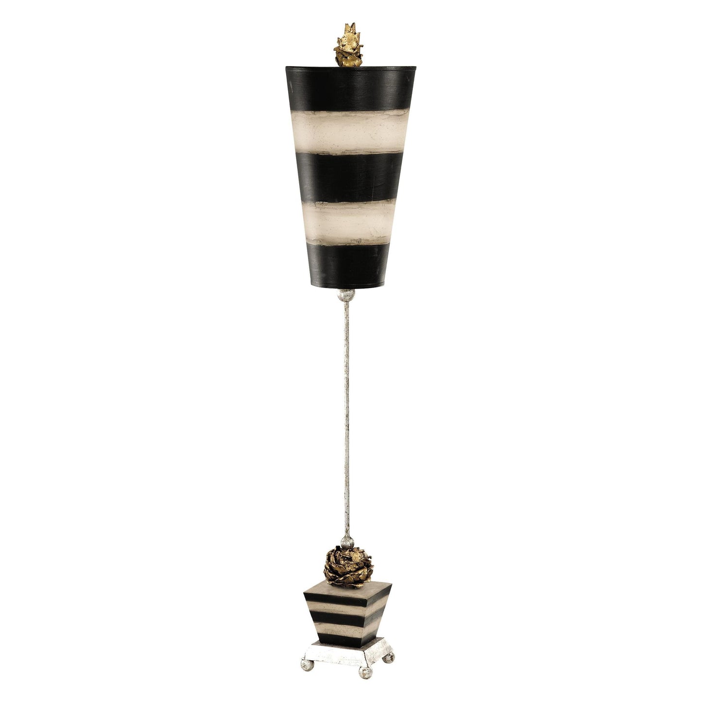 Lucas & McKearn Peony 44" Black & Taupe Buffet Table Lamp With Cone-Shaped Shade