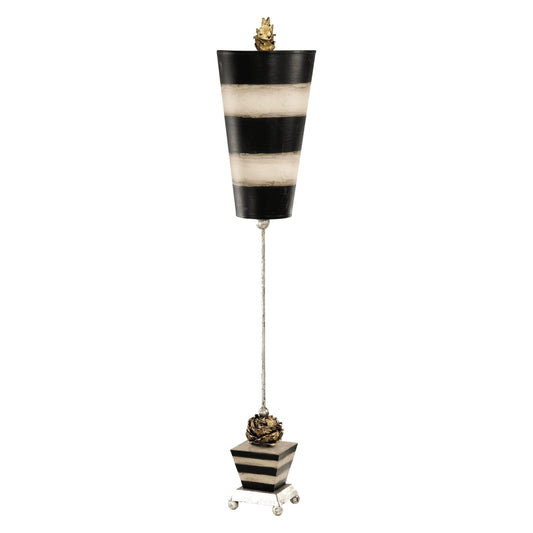 Lucas & McKearn Peony 44" Black & Taupe Buffet Table Lamp With Cone-Shaped Shade
