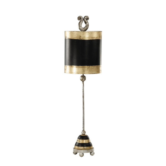 Lucas & McKearn Phoenician 31" Black & Gold Buffet Table Lamp With Drum-Shaped Shade