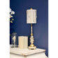 Lucas & McKearn Pome 26" Cream Accent Table Lamp With Cylindrical-Shape Hand Painted Shade and Silver Jewel Elements