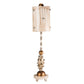 Lucas & McKearn Pome 26" Cream Accent Table Lamp With Cylindrical-Shape Hand Painted Shade and Silver Jewel Elements