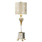 Lucas & McKearn Pompadour X 31" Gold and Silver Accent Table Lamp With Drum-Shaped Shade