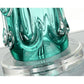 Lucas & McKearn Pontchartrain 29" Clear Glass Blue Buffet Table Lamp With Ivory Drum-Shaped Shade and Silver Round Base