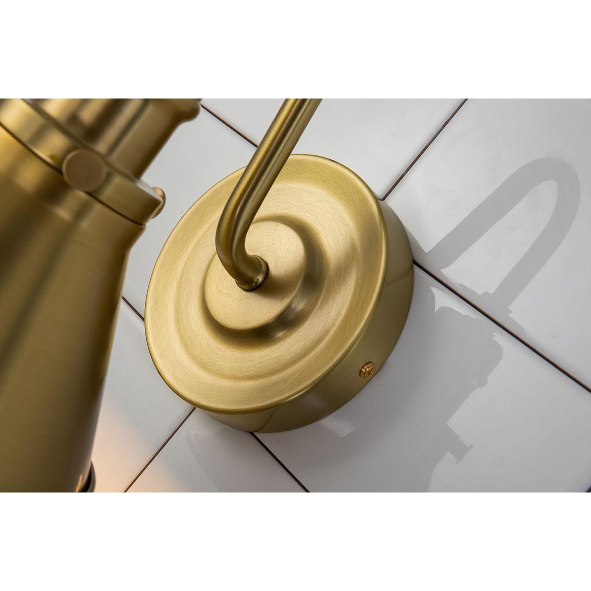 Lucas & McKearn Provence 1-Light Aged Brass Wall Light With Cone-Shaped Metal Shade