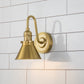 Lucas & McKearn Provence 1-Light Aged Brass Wall Light With Cone-Shaped Metal Shade