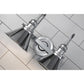 Lucas & McKearn Provence 2-Light Polished Chrome Wall Light With Cone-Shaped Metal Shade
