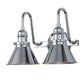 Lucas & McKearn Provence 2-Light Polished Chrome Wall Light With Cone-Shaped Metal Shade