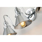 Lucas & McKearn Provence 3-Light Polished Chrome Wall Light With Cone-Shaped Metal Shade