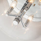 Lucas & McKearn Rampart 13" Round Polished Chrome Flush Mount Lighting With Clear Semi-Curved Glass Shade