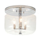 Lucas & McKearn Rampart 13" Round Polished Chrome Flush Mount Lighting With Clear Semi-Curved Glass Shade