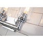 Lucas & McKearn Rampart 3-Light Polished Chrome Wall Light With Cylinder Shape Clear Glass Shade