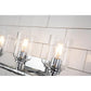 Lucas & McKearn Rampart 3-Light Polished Chrome Wall Light With Cylinder Shape Clear Glass Shade