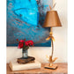 Lucas & McKearn Red Bell 30" Gold Buffet Table Lamp With Cone-Shaped Shade and Gold Leaf Accents