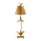 Lucas & McKearn Red Bell 30" Gold Buffet Table Lamp With Cone-Shaped Shade and Gold Leaf Accents