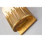 Lucas & McKearn Sawgrass 1-Light Gold Leaf Wall Light With Half-Drum Seeded Glass Shade in Grass-Like Holder