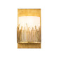 Lucas & McKearn Sawgrass 1-Light Gold Leaf Wall Light With Half-Drum Seeded Glass Shade in Grass-Like Holder