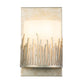 Lucas & McKearn Sawgrass 1-Light Silver Leaf Wall Light With Half-Drum Seeded Glass Shade in Grass-Like Holder