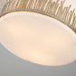 Lucas & McKearn Sawgrass 15" Round Silver Leaf Flush Mount Lighting With Frosted Glass Drum Shade