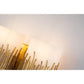 Lucas & McKearn Sawgrass 2-Light Gold Leaf Wall Light With Half-Drum Seeded Glass Shade in Grass-Like Holder