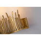 Lucas & McKearn Sawgrass 2-Light Gold Leaf Wall Light With Half-Drum Seeded Glass Shade in Grass-Like Holder