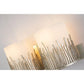 Lucas & McKearn Sawgrass 2-Light Silver Leaf Wall Light With Half-Drum Seeded Glass Shade in Grass-Like Holder