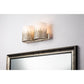Lucas & McKearn Sawgrass 2-Light Silver Leaf Wall Light With Half-Drum Seeded Glass Shade in Grass-Like Holder