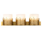 Lucas & McKearn Sawgrass 3-Light Gold Leaf Wall Light With Half-Drum Seeded Glass Shade in Grass-Like Holder