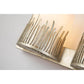 Lucas & McKearn Sawgrass 3-Light Silver Leaf Wall Light With Half-Drum Seeded Glass Shade in Grass-Like Holder