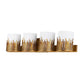 Lucas & McKearn Sawgrass 4-Light Antique Gold Leaf Bar Light With Opal Glass Shade