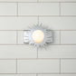 Lucas & McKearn Soleil 1-Light Polished Chrome Star-Shaped Wall Light With Sanded Glass Globe Shade