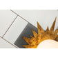Lucas & McKearn Soleil 1-Light Weathered Zinc and Antique Gold Leaf Star-Shaped Wall Light With Sanded Glass Globe Shade