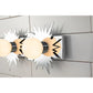 Lucas & McKearn Soleil 2-Light Polished Chrome Star-Shaped Wall Light With Sanded Glass Globe Shade