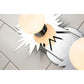 Lucas & McKearn Soleil 2-Light Polished Chrome Star-Shaped Wall Light With Sanded Glass Globe Shade