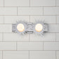 Lucas & McKearn Soleil 2-Light Polished Chrome Star-Shaped Wall Light With Sanded Glass Globe Shade