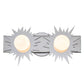 Lucas & McKearn Soleil 2-Light Polished Chrome Star-Shaped Wall Light With Sanded Glass Globe Shade