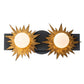 Lucas & McKearn Soleil 2-Light Weathered Zinc and Antique Gold Leaf Star-Shaped Wall Light With Sanded Glass Globe Shade
