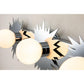Lucas & McKearn Soleil 3-Light Chrome Star-Shaped Wall Light With Sanded Glass Globe Shade