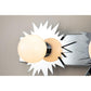Lucas & McKearn Soleil 3-Light Chrome Star-Shaped Wall Light With Sanded Glass Globe Shade