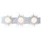 Lucas & McKearn Soleil 3-Light Chrome Star-Shaped Wall Light With Sanded Glass Globe Shade