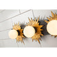 Lucas & McKearn Soleil 3-Light Weathered Zinc and Antique Gold Leaf Star-Shaped Wall Light With Sanded Glass Globe Shade