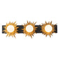 Lucas & McKearn Soleil 3-Light Weathered Zinc and Antique Gold Leaf Star-Shaped Wall Light With Sanded Glass Globe Shade